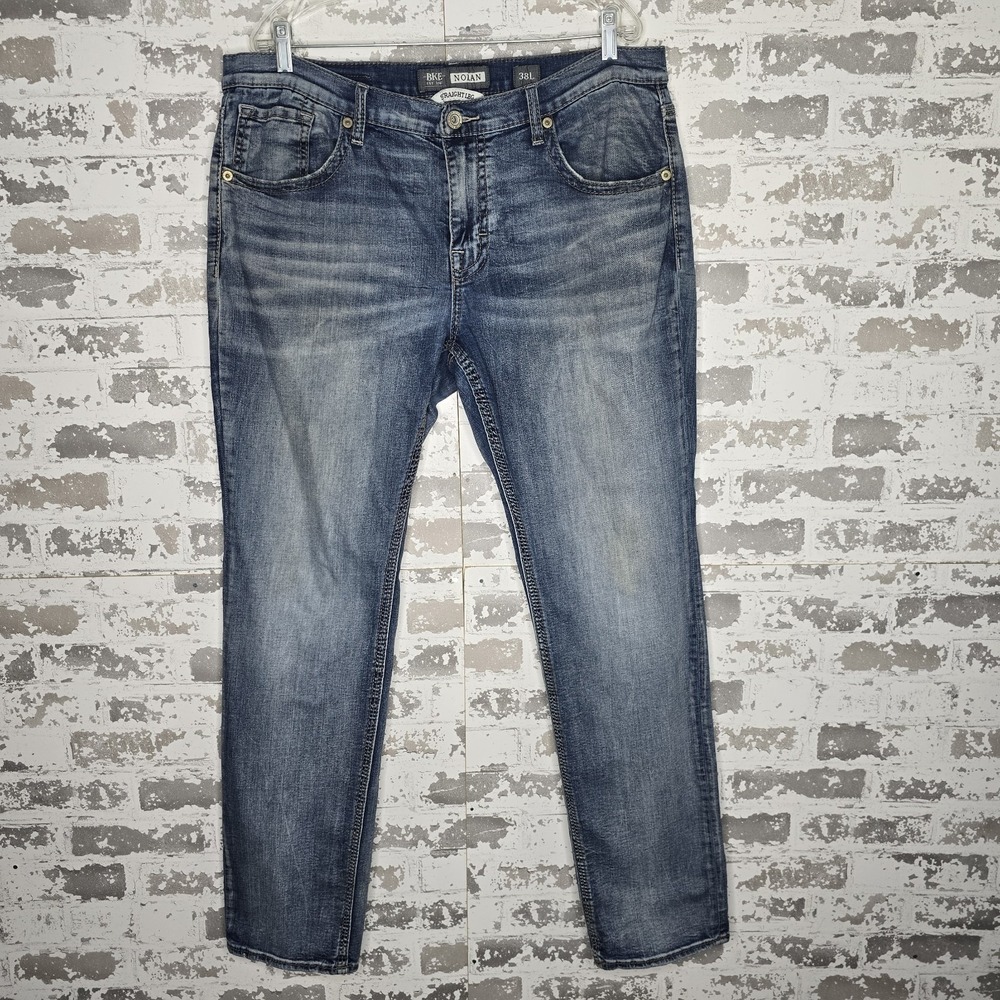 BKE Jeans Mens 38x33 Nolan Straight Leg Medium Wash Stretch Denim Zip Fly
